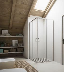 SOHO, Collection of shower enclosures, in tempered glass