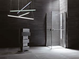 SUAVE, Shower box with hinged doors, various versions and finishes