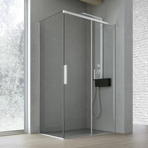 Time with sliding door + fixed, Shower with sliding glass door, for spa