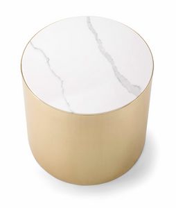 ALEXANDER COFFEE TABLE 084 H45, Round coffee table with marble top