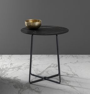 Altare, Round side table, with stoneware top