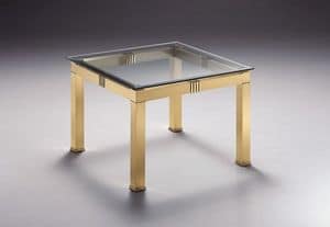 AMADEUS 3067, Square coffee table, with glass top, for living rooms