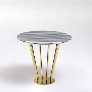 Ariel AR228, Golden round table, with marble top