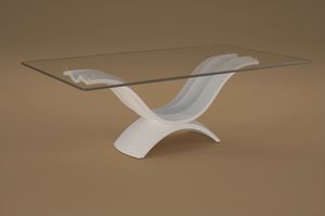 Arom, Coffee table with base in marble agglomerate