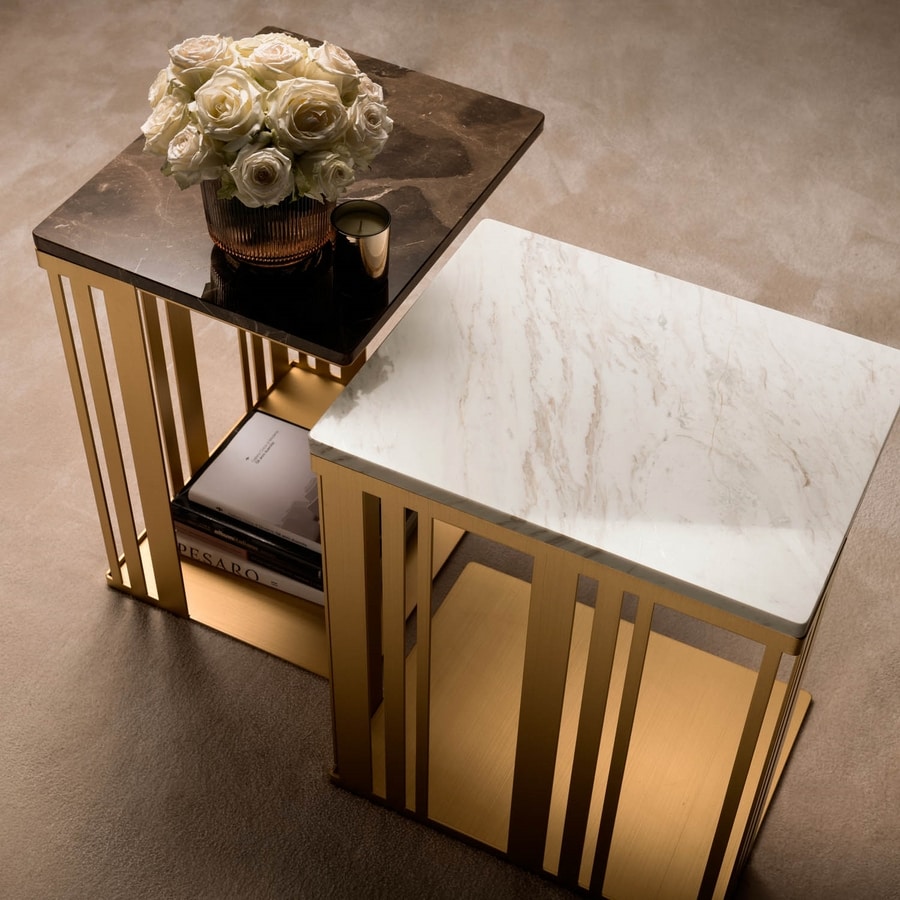ATMOSFERA side table, Side table with sophisticated, robust and shiny structure