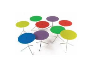 Atom 2, Coffee table with top made of colored extraclear glass