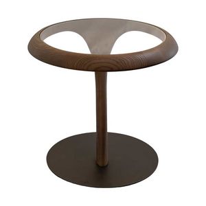 Avalon side round, Coffee table with round glass top