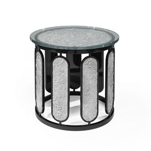 C�r�s Round BL, Round side table with glass top