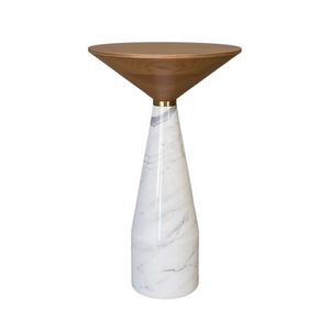 Cino 5611/B, Side table in ash with base in white Carrara marble