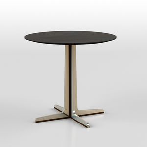 Cross low table 2, Round small table with steel and acrylic base