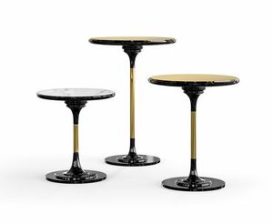 Dilan Glam Art. D16/A/MET - D16/MAR - D32, Side tables with round top