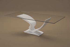 Ermes, Coffee table with base in stone effect
