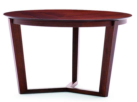 Flen 903 - 904, Round coffee table, solid beech frame, beech or marble top