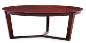Flen 905 - 906, Round coffee table, solid beech frame, beech or marble top