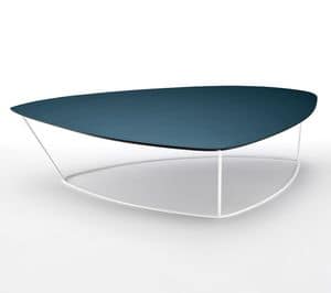 Guapa CT L, Coffee table with top covered in hide