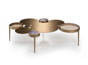 Il sambuco, Coffee table in brass, inspired by water lilies