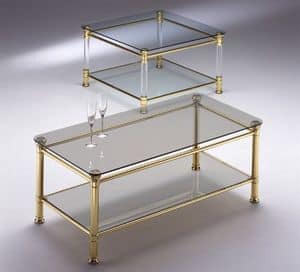 IONICA 670, Square table with 2 glass tops, for Reception