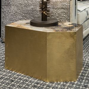 Krypton ST, Metal small table, with Patagonia marble top