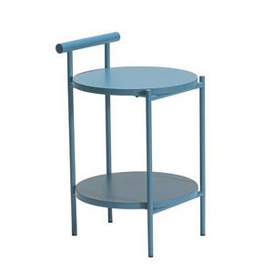 Lip T, Side table with metal structure and MDF tops