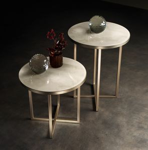 LUCE LIGHT side table, Side table with round marble top