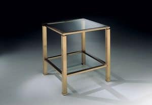 MADISON 3264, Low square coffee table, bronze antique brass