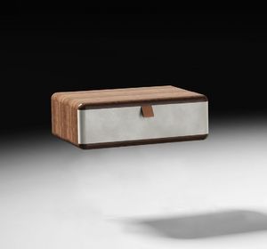 Paradigma Art. EPA001, Side table with drawer, in wood and nubuck leather