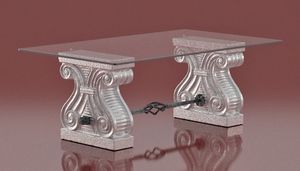 Platone, Coffee table with stone capitals
