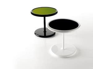 Point, round side tables, side tables with glass top, contract small tables Sitting room