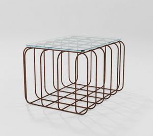 Prisma, Rectangular coffee table with iron base