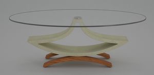 Rama, Coffee table with oval crystal top