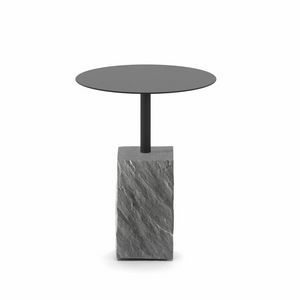 Rocks 30, Coffee table in Piasentina stone and steel