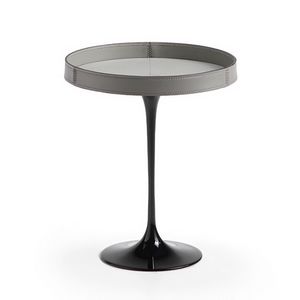 Romeo, Side table with leather tray