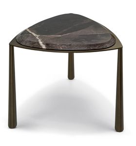 Side table 2026-05, Metal side table, marble top