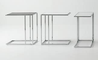 Small tables metal-glass, Coffee table, in steel and glass, for conversation area