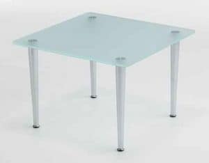 Tavolino Coffee, Square steel coffee table, glass top