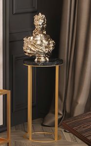 Uniqo side table, High side table, with round marble top
