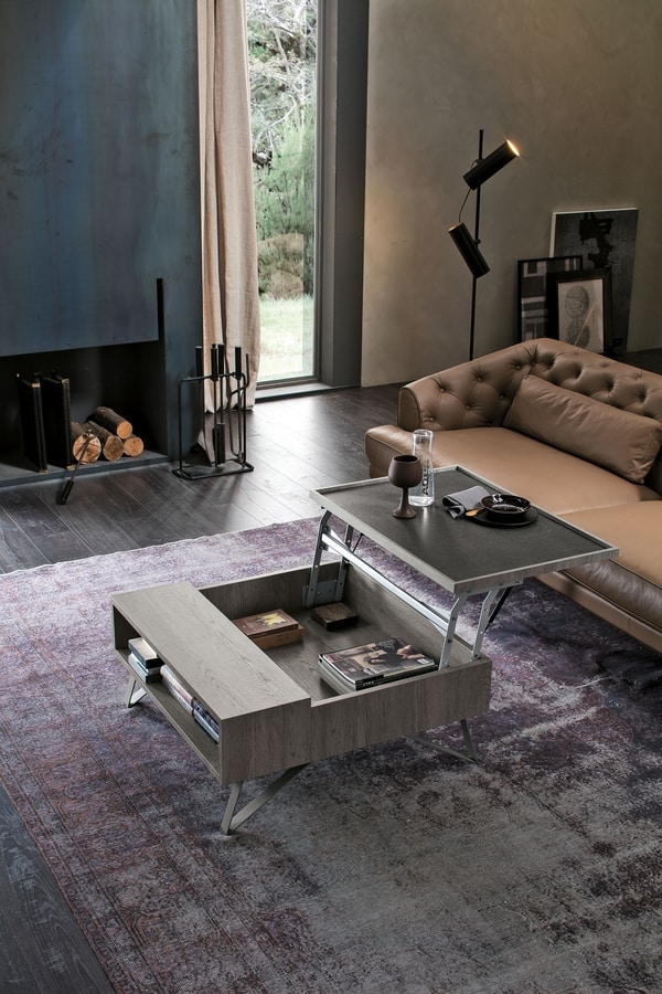 UP TL536, Laminate coffee table with lifting tray