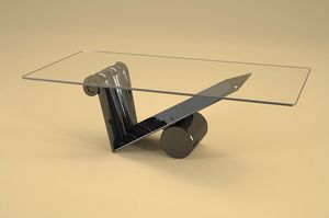 Zefiro, Modern style coffee table with glass top