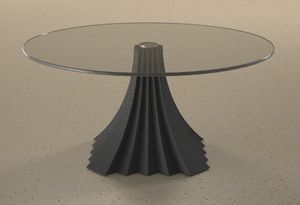 Zeus, Coffee table with round glass top