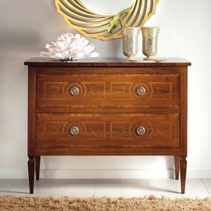 Dolce Casa ANTIQUA462, Chest of drawers with geometric inlays and floral details