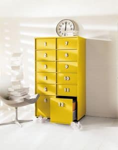 TOOLBOX comp.07, Yellow chest of drawers for the home and office