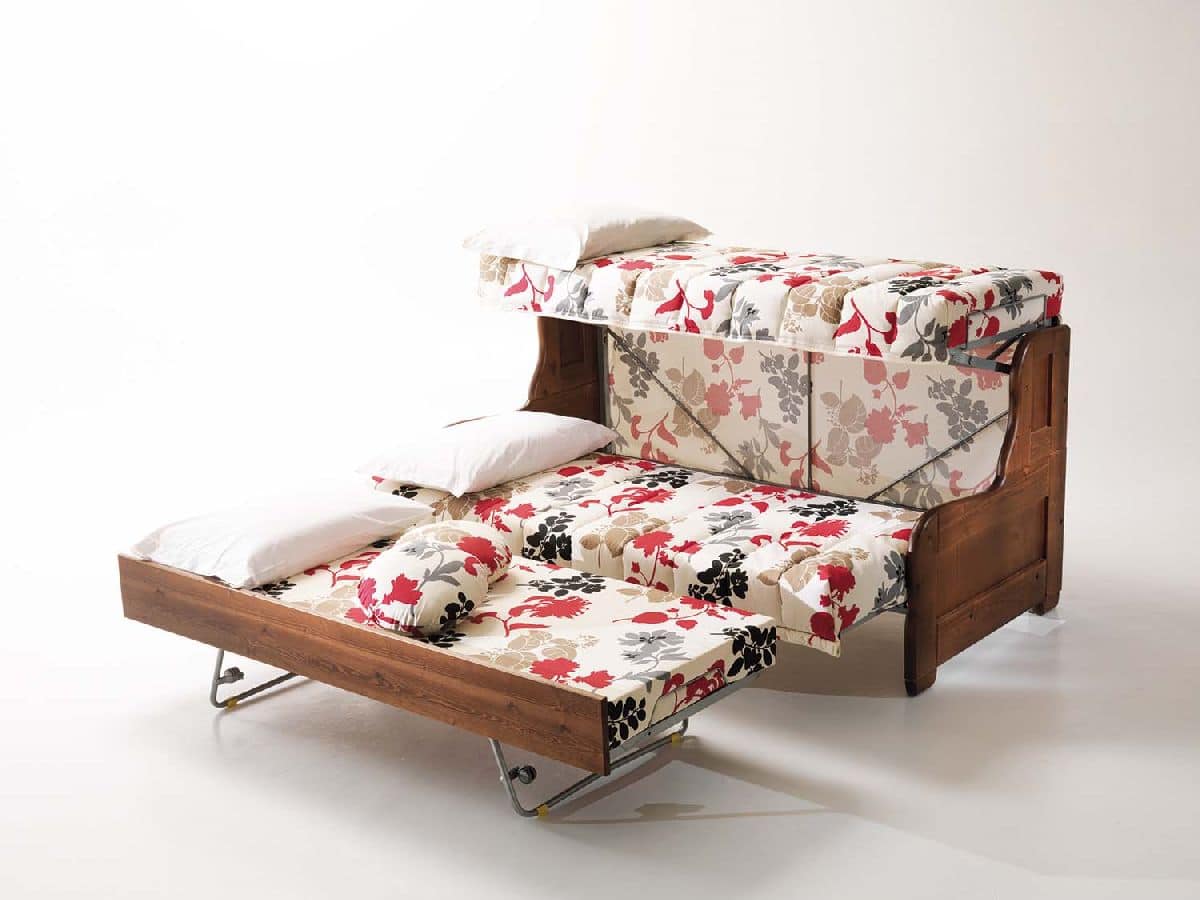 Arcimboldo, Sofa bed with removable covering, rustic style