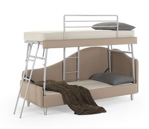 Art. 30234 Bunk sofa bed in faux leather, Space-saving sofa bed, convertible into a bunk bed