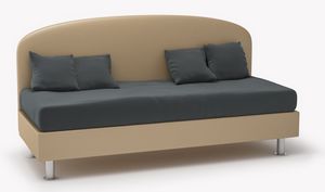 Art. 30693 Single sofa bed with faux-leather backrest, Fireproof eco-leather sofa, usable as a single bed