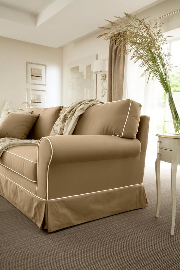 Rivoli sofa bed, Classic sofa bed, in linen, fabric or leather