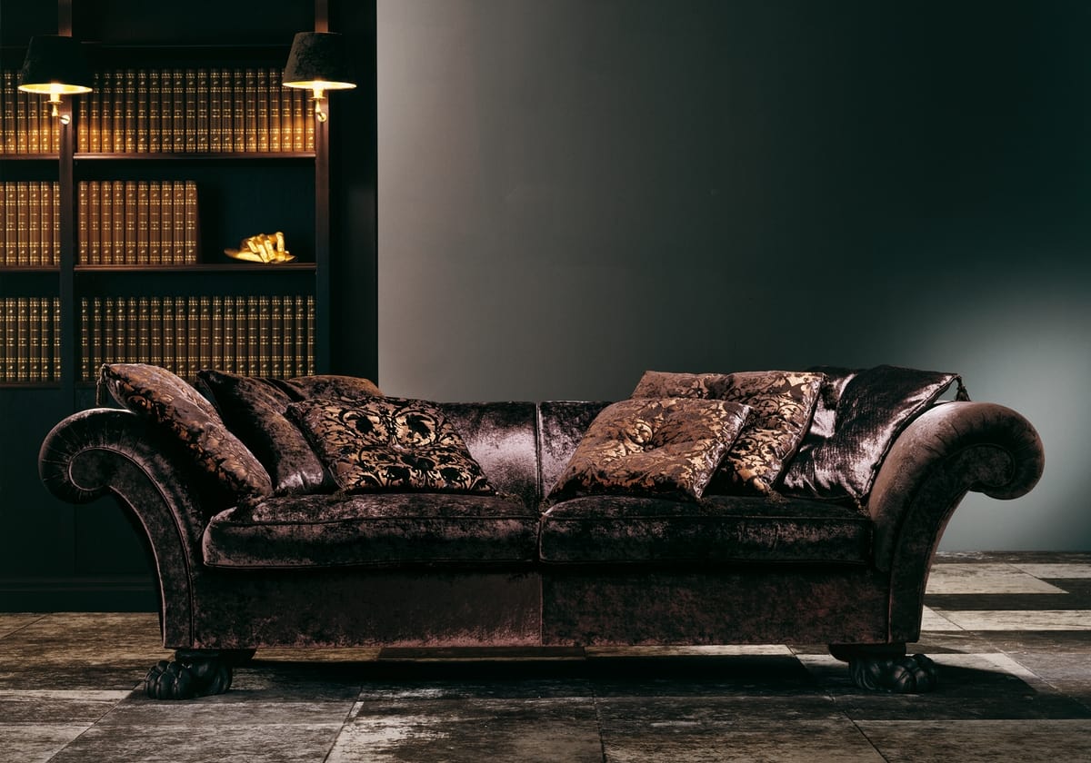 lion foot leather sofa