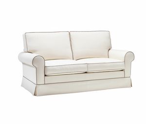 Amerigo, Classic-style sofa, in white removabile fabric