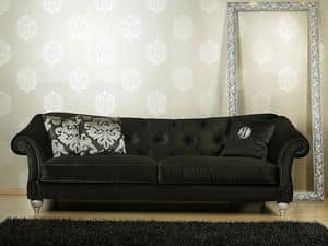 ARIS sofa 8550L, Classic sofa, tufted backrest, for living room