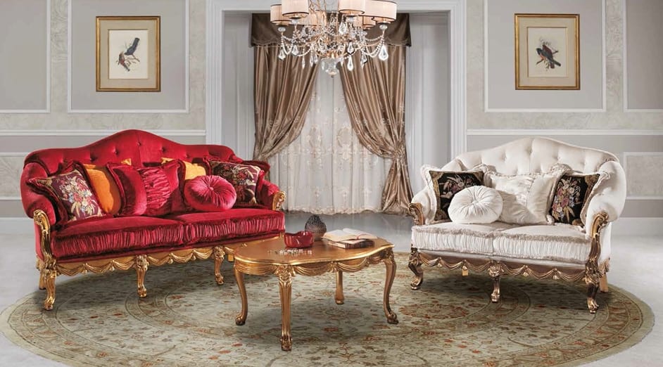 CASANOVA, Very elegant classic sofa, in velvet