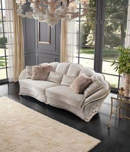 Dahlia, Luxury sofa with handmade carvings